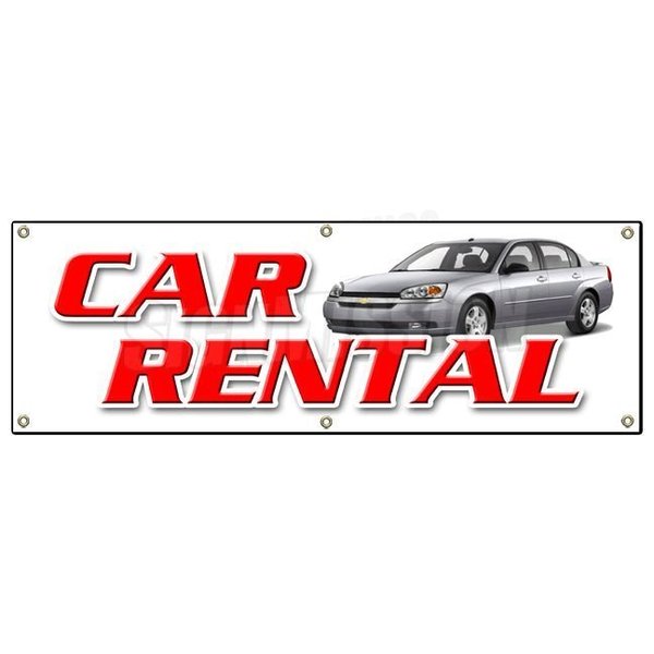 Signmission CAR RENTAL BANNER SIGN auto rent daily weekly automobile low rate B-72 Car Rental